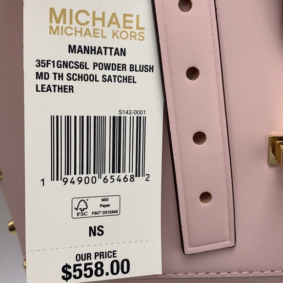 MICHAEL KORS MANHATTAN MEDIUM TOP HANDLE SATCHEL/SHOULDER/CROSSBODY POWDER BLUSH - Picture 16 of 16